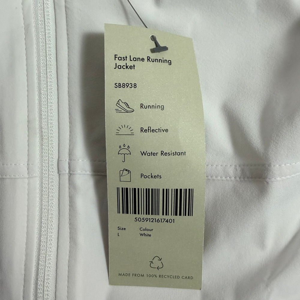 Sweaty Betty Womens Fast Lane Running Jacket L White Water Resistant Athleisure - Picture 8 of 13